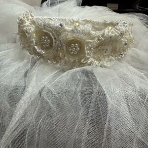 Wedding Veil Elegant White Floral Headband